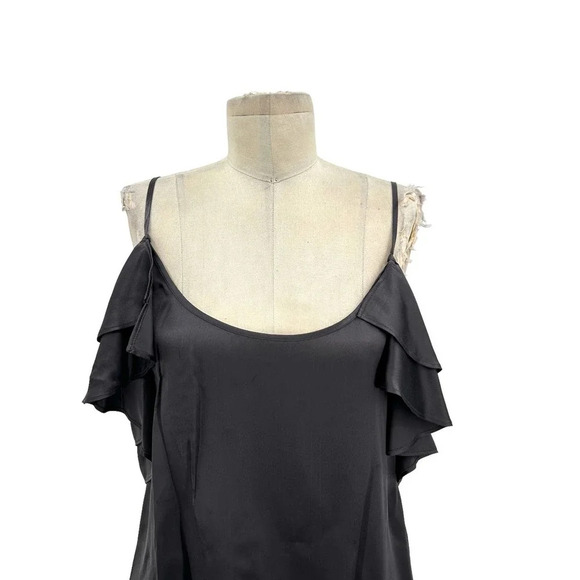 Cami‎ NYC Samantha Cold Shoulder Silk Top In Slate Gray Silk Size Small - Picture 3 of 9